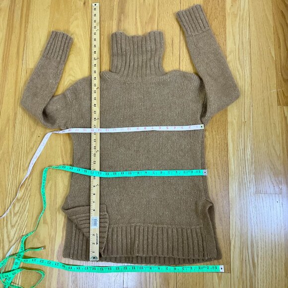 Everlane Sweater Turtleneck Wool Alpaca Pima Chunky Knit Camel Brown (S) - Picture 6 of 6
